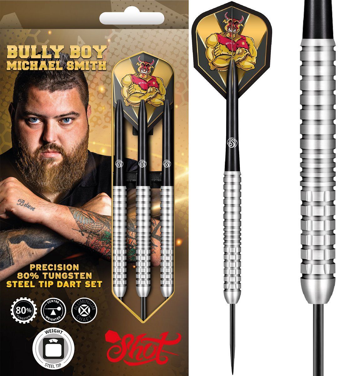 Shot Michael Smith Precision 80% Steeldarts 22/23/24 Gramm Steeldarts
