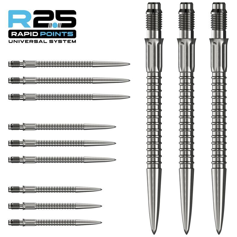 Mission R2.5 Rapid Point RP GV1 Silber/Schwarz/Gold 30/35/40 mm Wechselspitzen