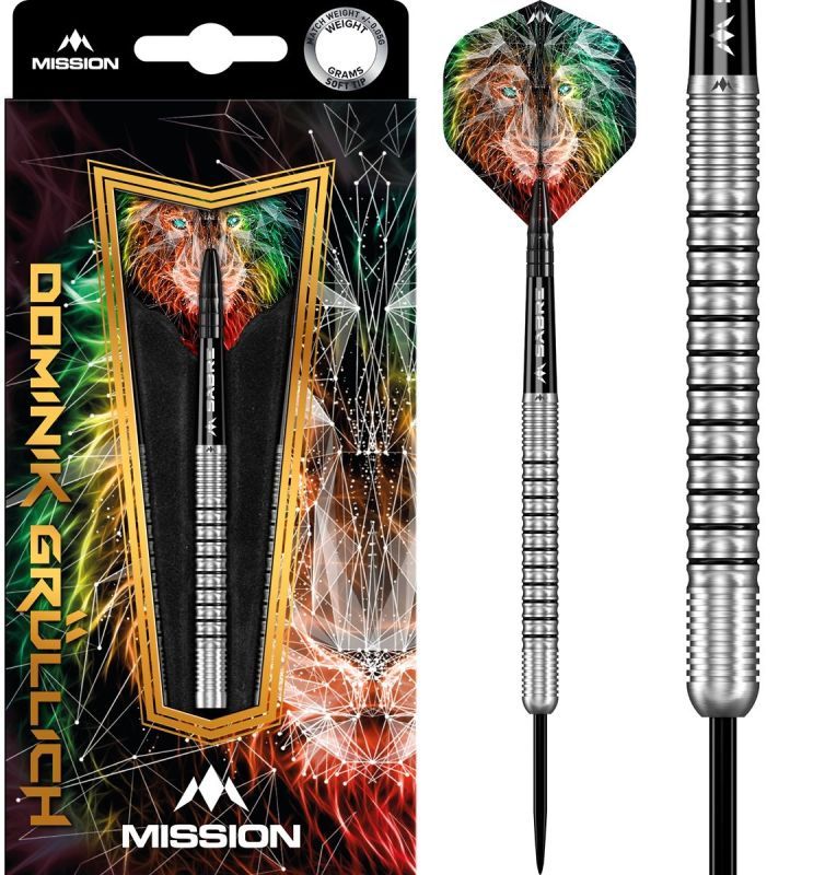 Mission Dominik Grüllich 95% Silver-Black Rings 21,5/23,5/25,5 Gram Steeldarts