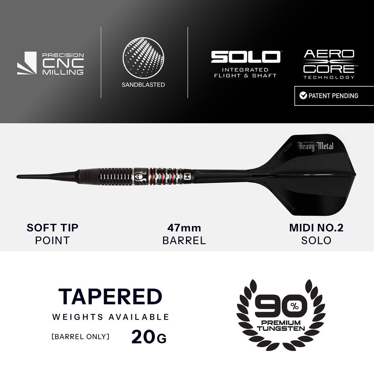 Harrows Ryan Searle GEO 90% Softdarts 20 Gram Softdarts