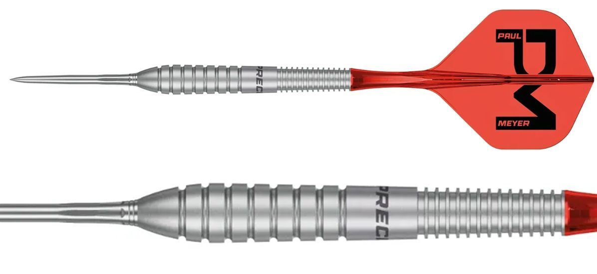 Precise180 Paul Meyer 90% Tungsten Steeldarts mit EVO & SUP System 22/24/26 Gramm Steeldarts