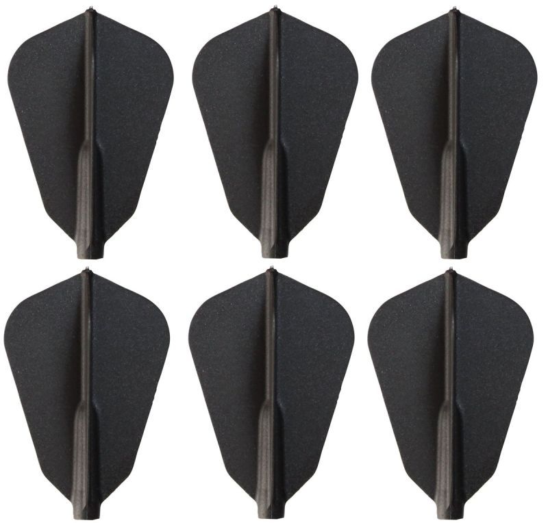 2 Set Cosmo Darts Fit Flights Schwarz F-Shape Flights