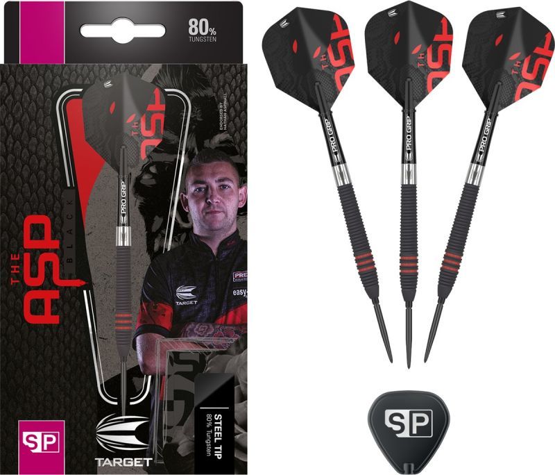 Target Nathan Aspinall Black Swiss Point 80% 2023 Steeldarts 22/24 Gram Steeldarts
