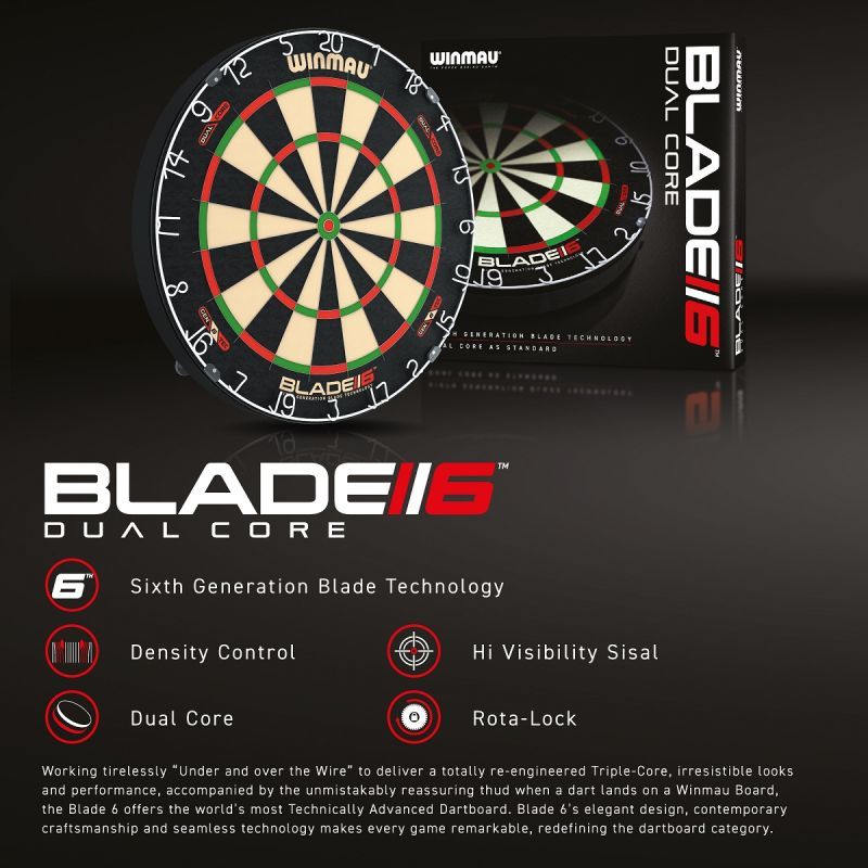 WINMAU Dartboard Blade 6 Dual Core Bristle Board