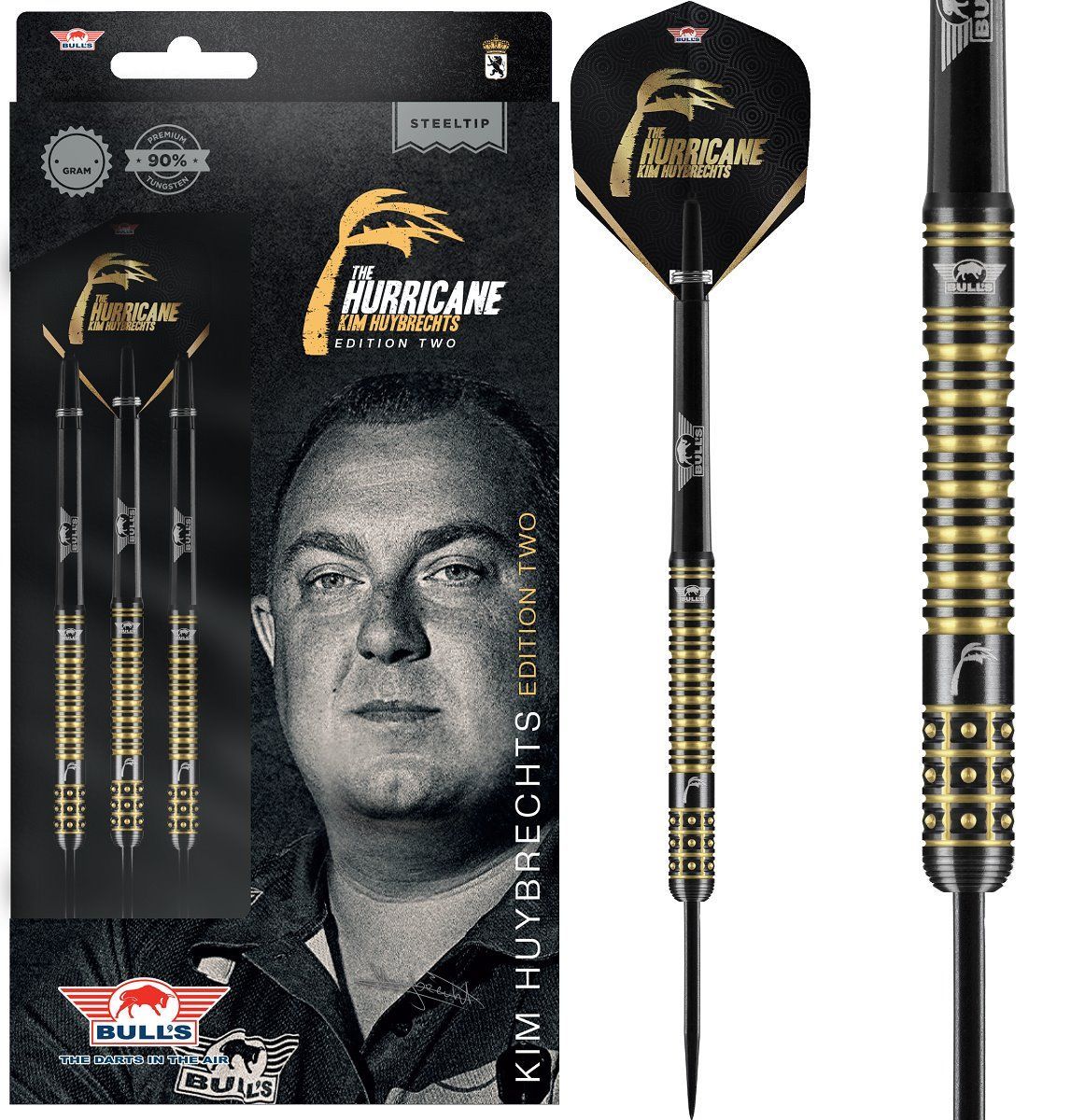 Bull's Kim Huybrechts 90% Black E2 24/25 Gramm Steeldarts Steeldarts