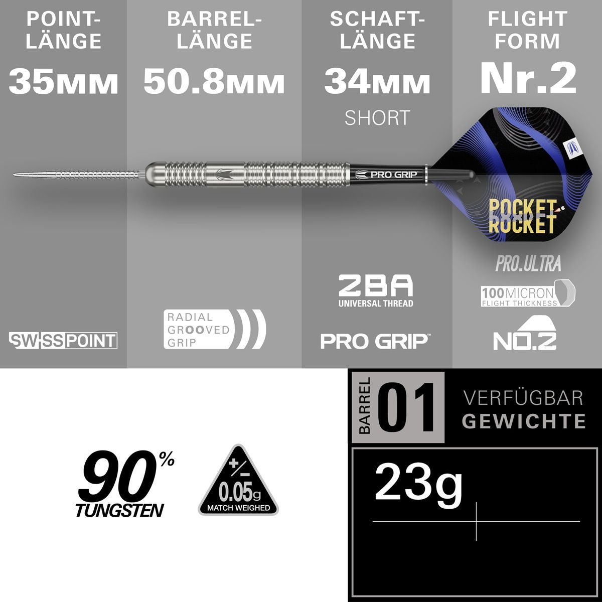Target Justin Hood SP 90% Steeldarts 23 Gram Steeldarts
