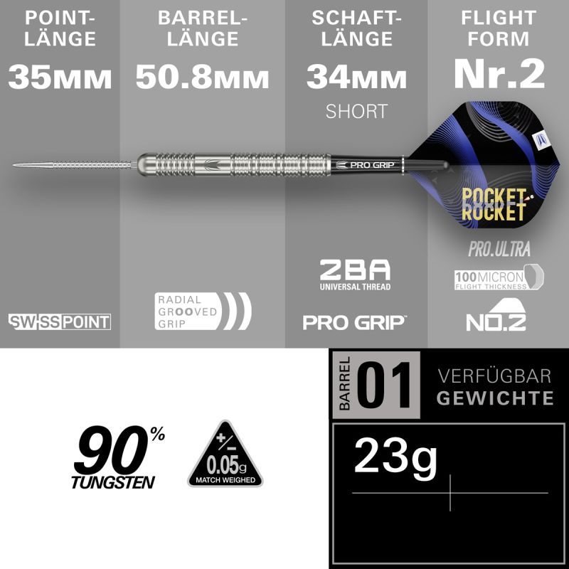 Target Justin Hood SP 90% Steeldarts 23 Gram Steeldarts