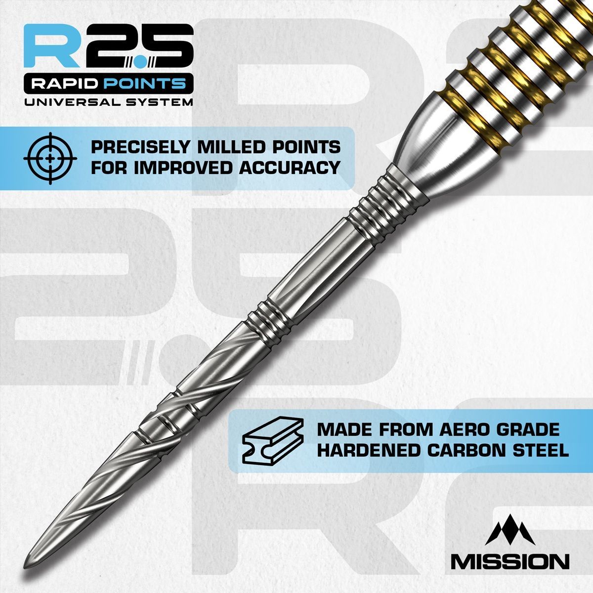 Mission R2.5 Rapid Point RP SGV Argent/Noir 30/35/40 mm Wechselspitzen