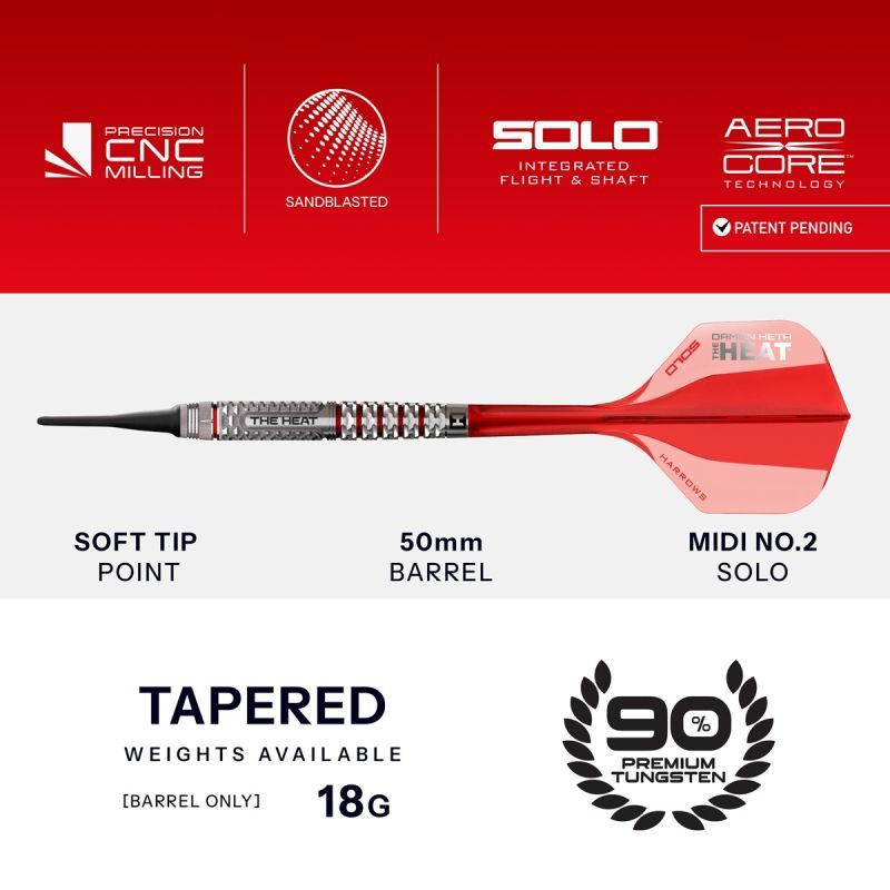 Harrows Damon Heta GEO 90% Softdarts 18 Gram Softdarts