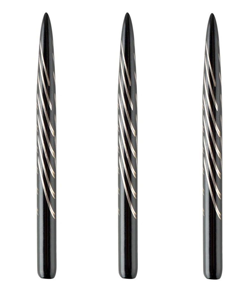 One80 Aztech Steel - Pointe de fléchette type C, noire, 32/34/36 mm Wechselspitzen