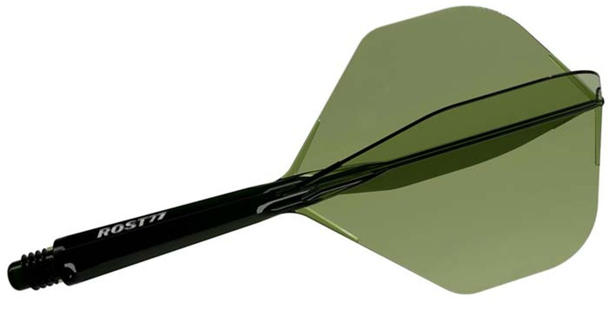 Cuesoul aletta per freccette/Asta ROST 77 Trasparente Dunkel Verde standard grande Flights