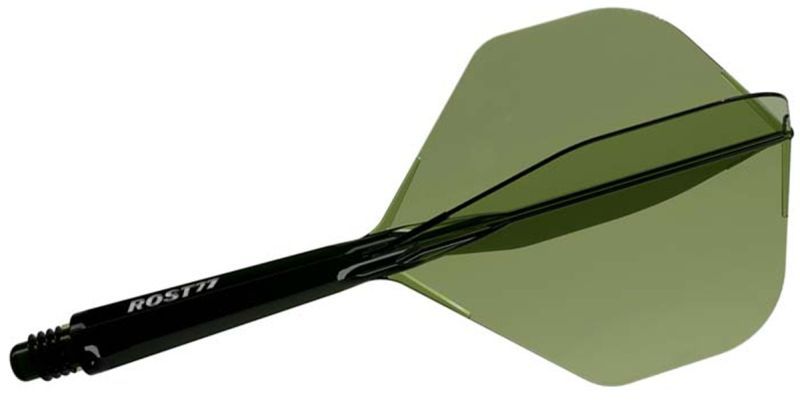 Cuesoul aletta per freccette/Asta ROST 77 Trasparente Dunkel Verde standard grande Flights