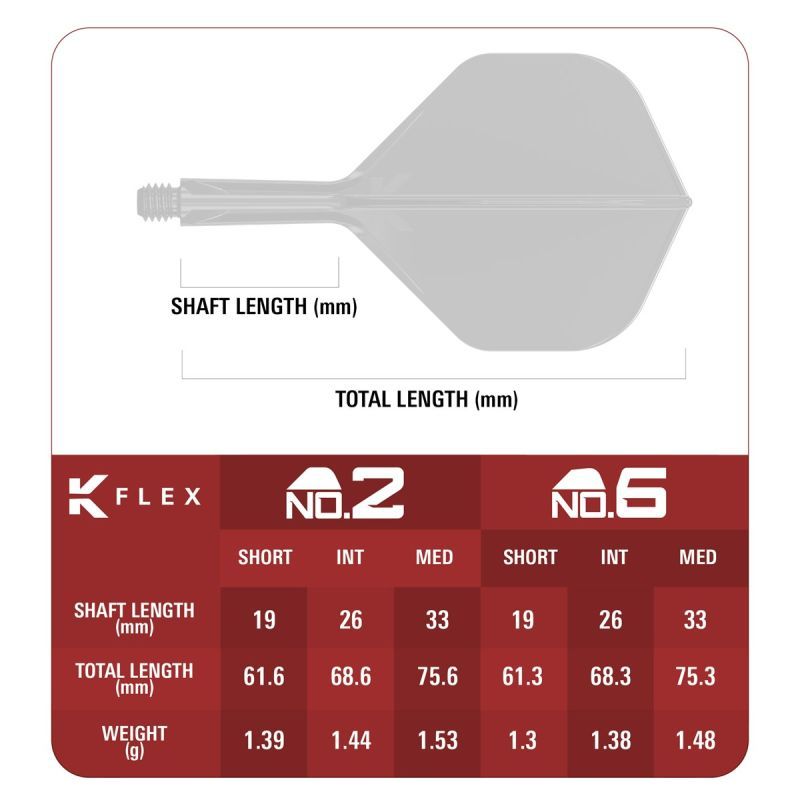 Target Japan Endeavour K-Flex Shaft/Flight System Standard No2 Shafts