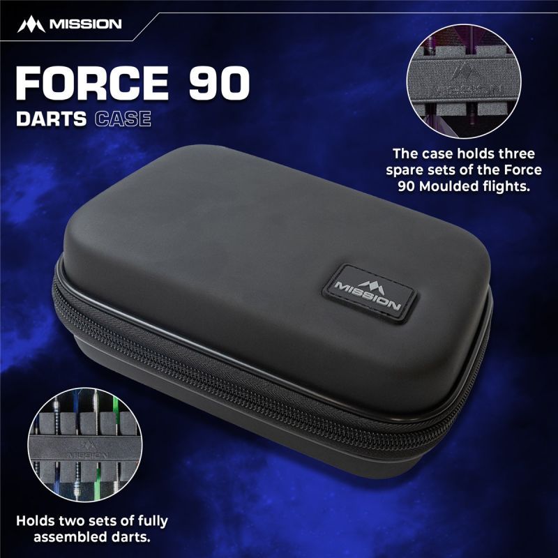 Mission Force 90 EVA Dart Case Large – per 2 set di freccette Dart Tasche
