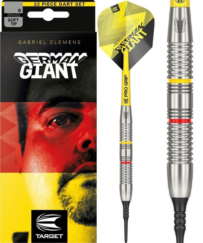 Target Gabriel "German Giant" Clemens Fléchettes à pointe souple Brass 18 Grammes Softdarts