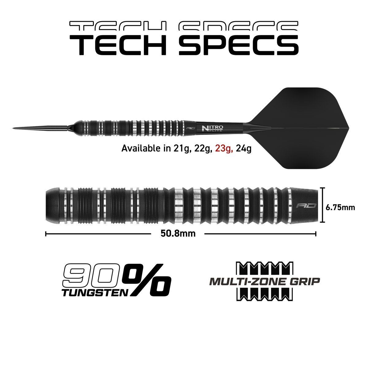 Reddragon Sable Parallel Switch Point 90% Steeldarts 21/22/23/24 Gramm Steeldarts
