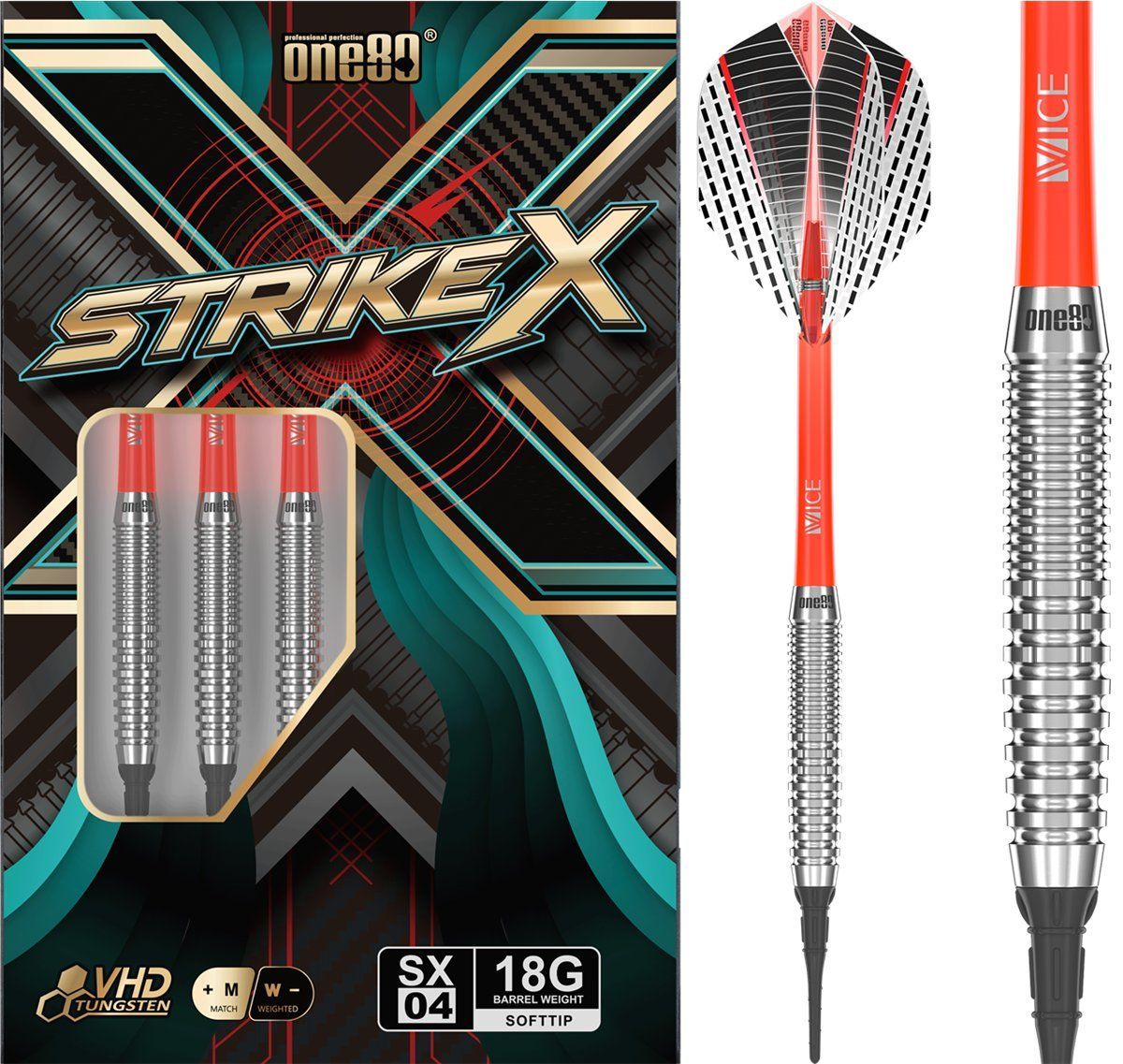 ONE80 Strike X SX04 90% Softdarts 18 Gramm Softdarts