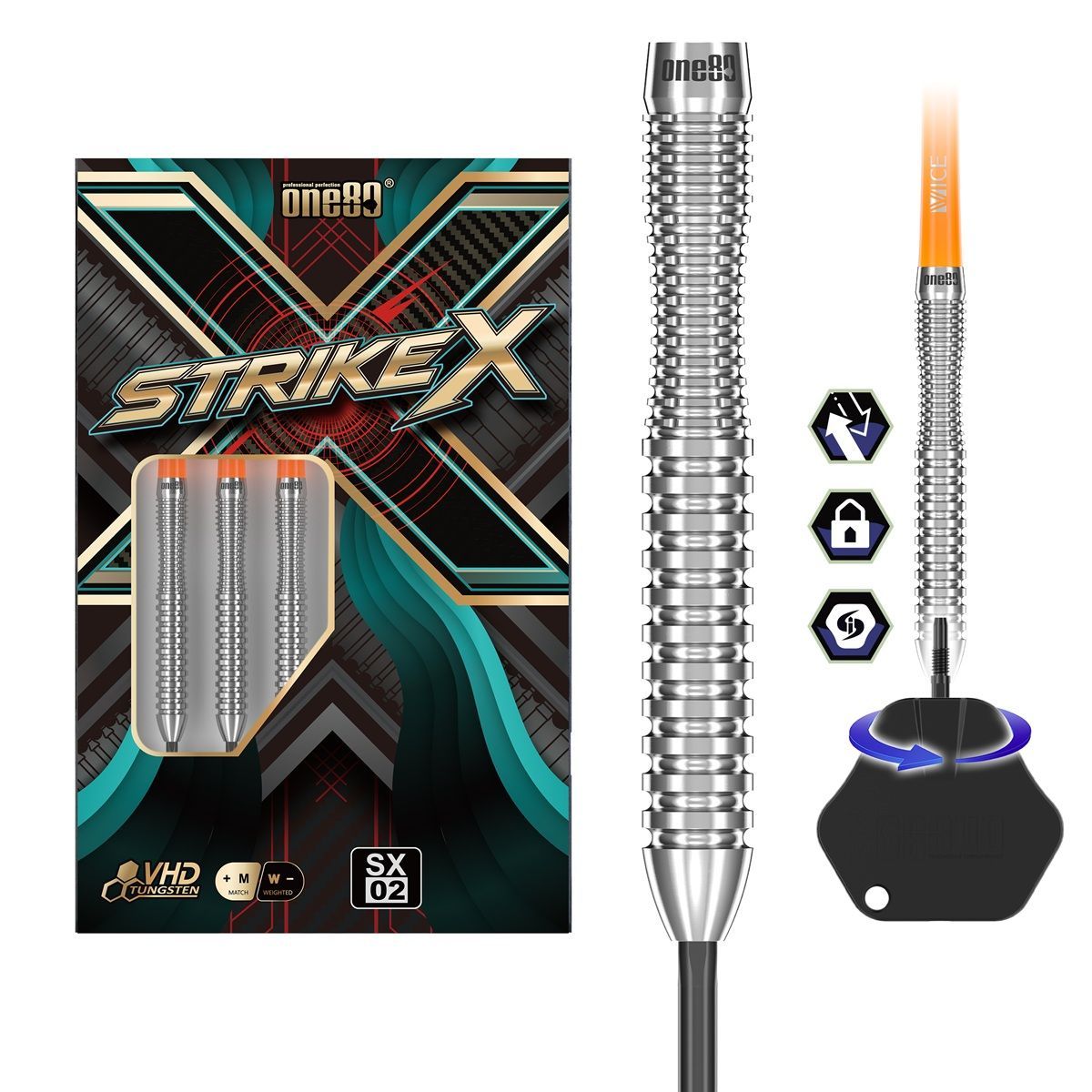 ONE80 Strike X SX02 90% Steeldarts 21/23/25 Gramm Steeldarts