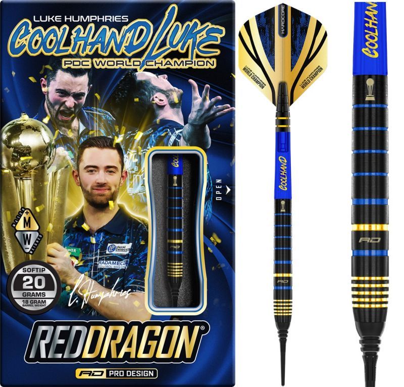 Reddragon Luke Humphries TX4 Avenger 90% Fléchettes à pointe souple 20 Grammes Softdarts