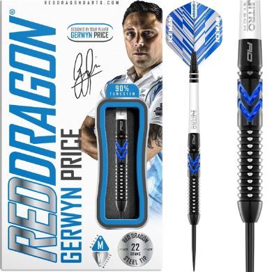 RedDragon Gerwyn Price Blue Ice SE Steeldart 22/24/26 Gramm Steeldarts