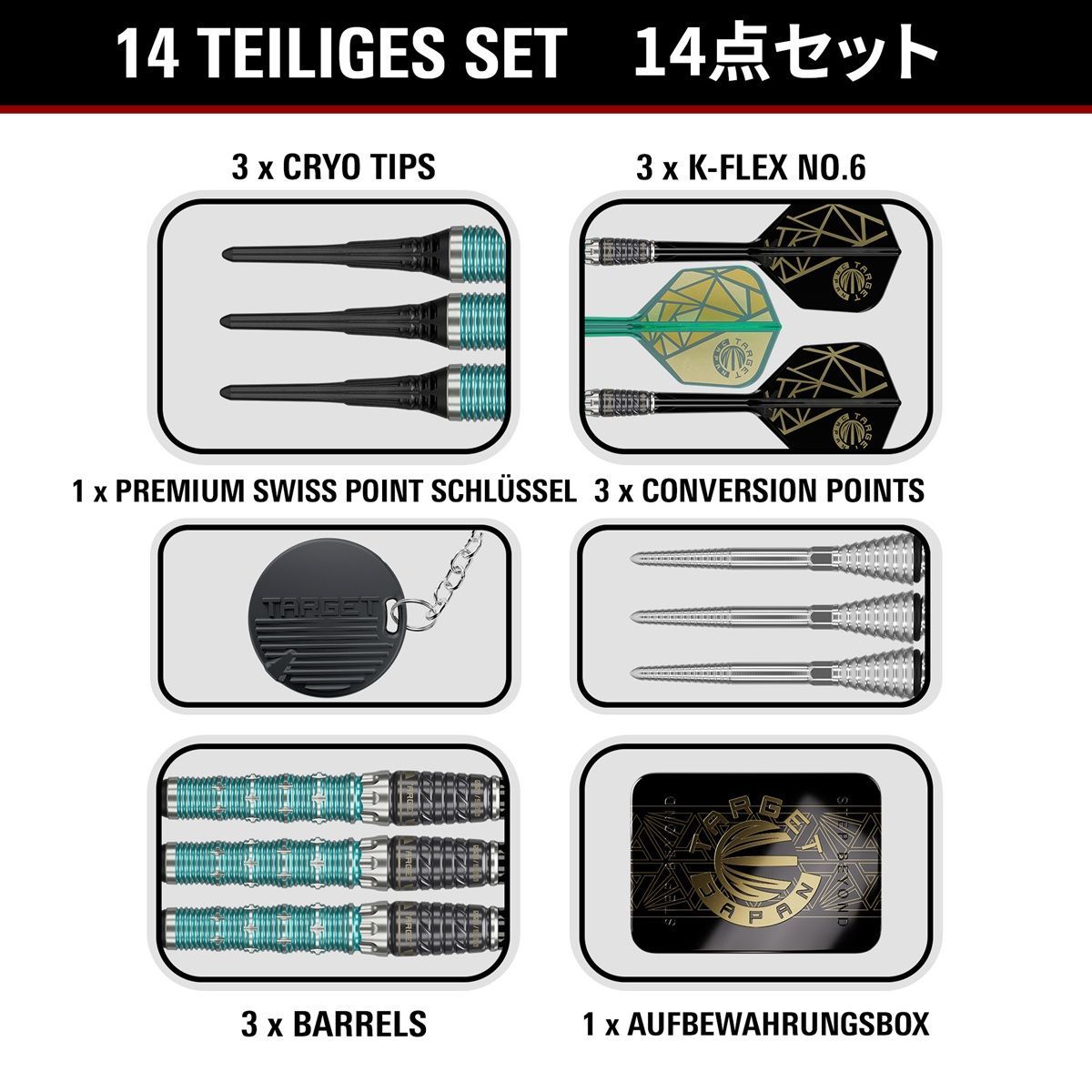 Target The Miracle Rising Sun Limited Edition Champions Set 95% 2BA Softdarts 21,5 Gramm Softdarts