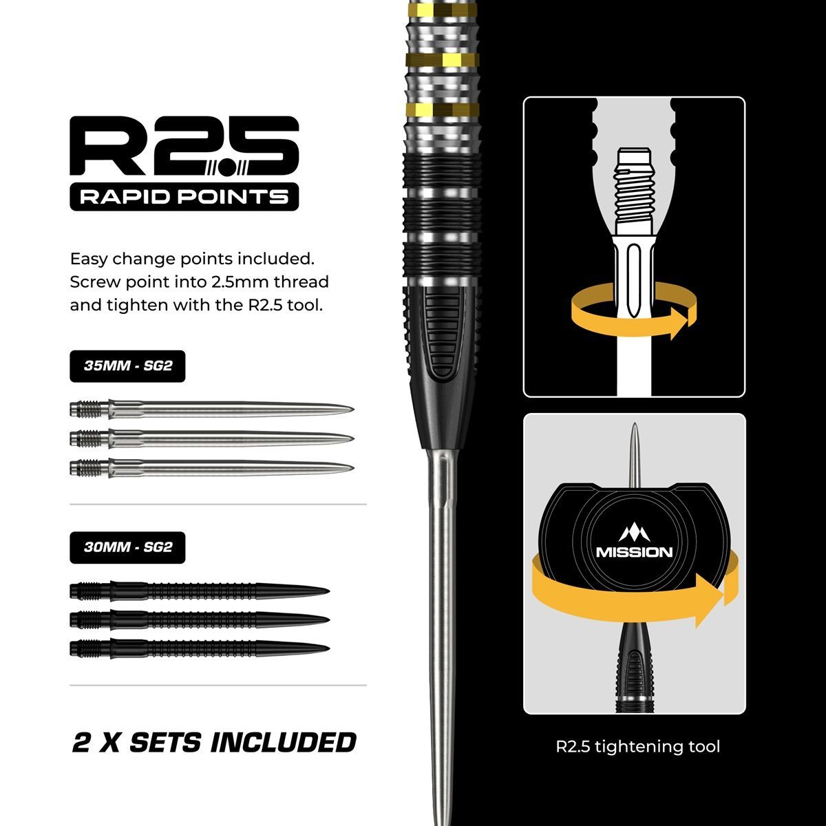 Mission Astro RP 95% Steeldarts 22/24 Gram Steeldarts