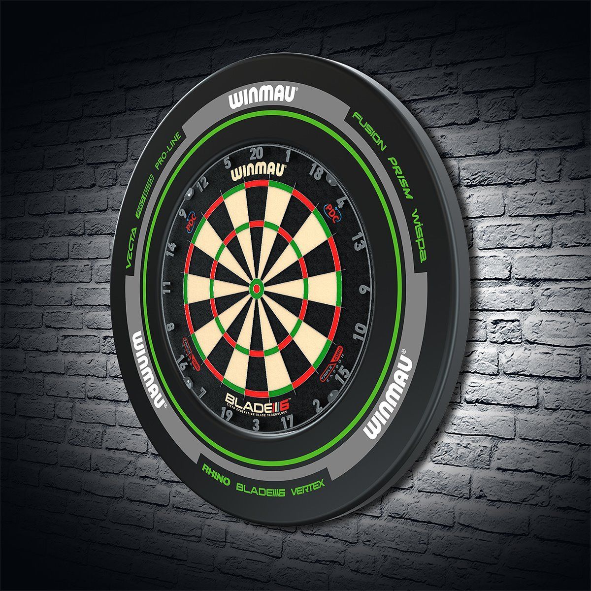 1 tlg. Winmau Advance Schwarz/Grün Catchring Dart Surround Auffangring