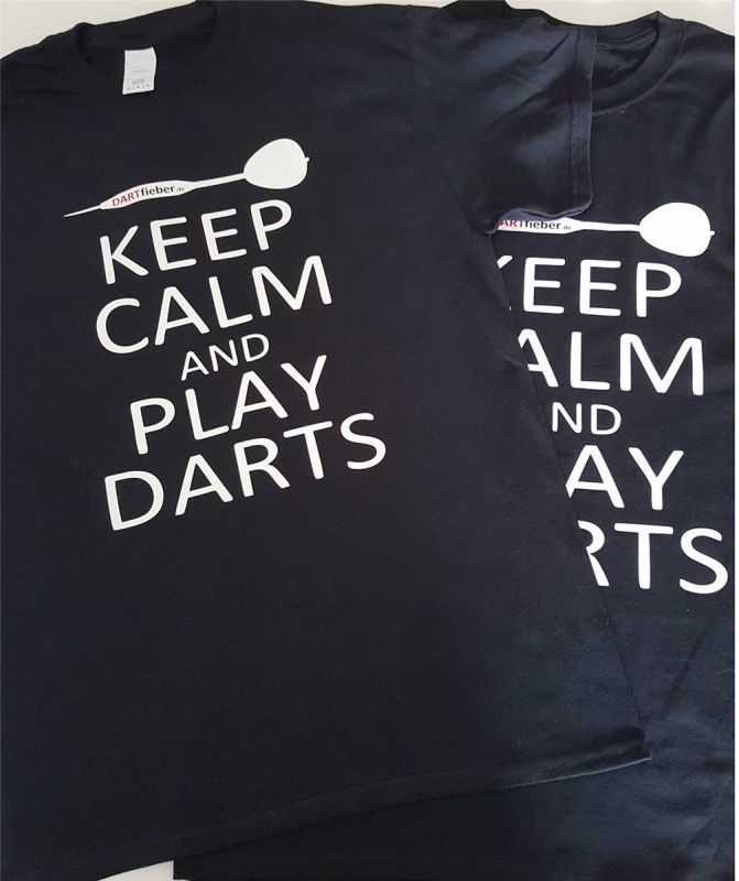 Dartshirt mit eigenem Aufdruck + "Keep Calm and Play Darts" S bis 5XL Geschenkidee Shirts