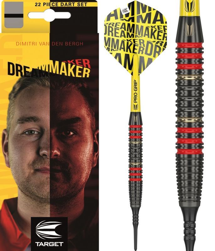 Target Dimitri Van den Bergh Fléchettes à pointe souple Brass 18 Grammes Softdarts