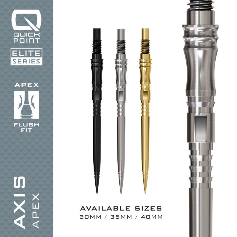 Harrows Quick Points Apex Axis 30/35/40 mm Silver/Black/Gold Wechselspitzen