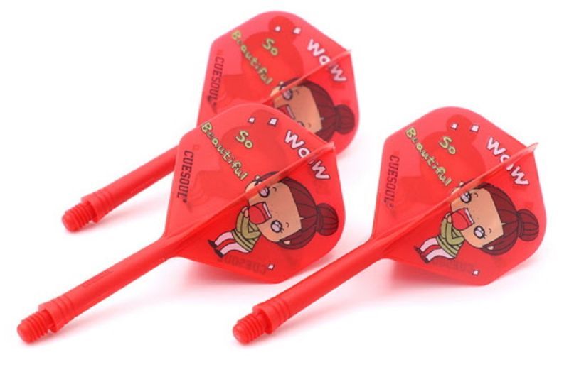 Cuesoul Dart Flight/Shaft AK5 Happy Girl Red Standard No2 Flights