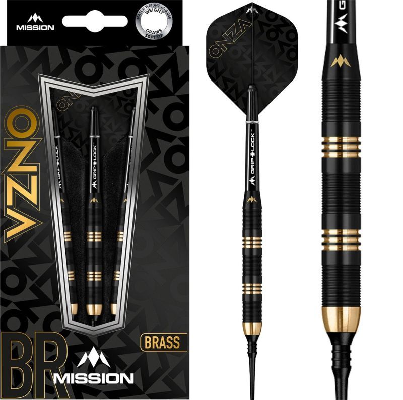 Mission Onza Black & Gold Brass Softdarts M1 19g Softdarts