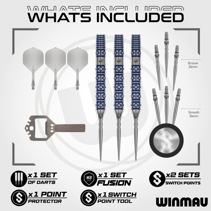 Winmau Lunaris Parallel Switch Point 90% Steeldarts 23/25 Gram Steeldarts
