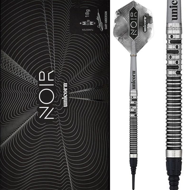 Unicorn Noir Gary Anderson Phase 5 80% Le mie freccette elettroniche Soft Tip 18/20 Grammi E-Dart Softdarts
