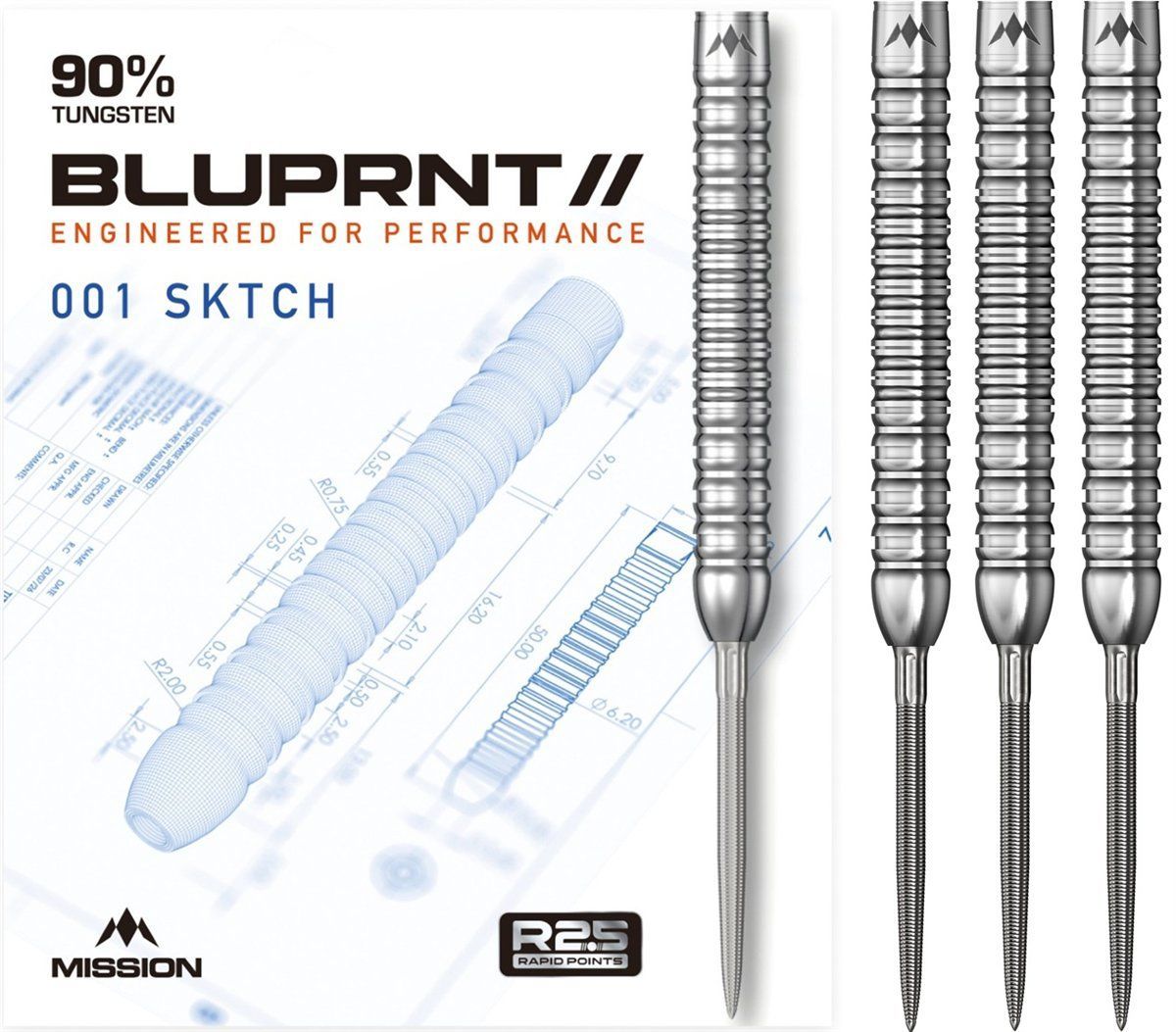 Mission BLUPRNT SKTCH R2.5 RP 90% Steeldarts 23/25 Gramm Steeldarts