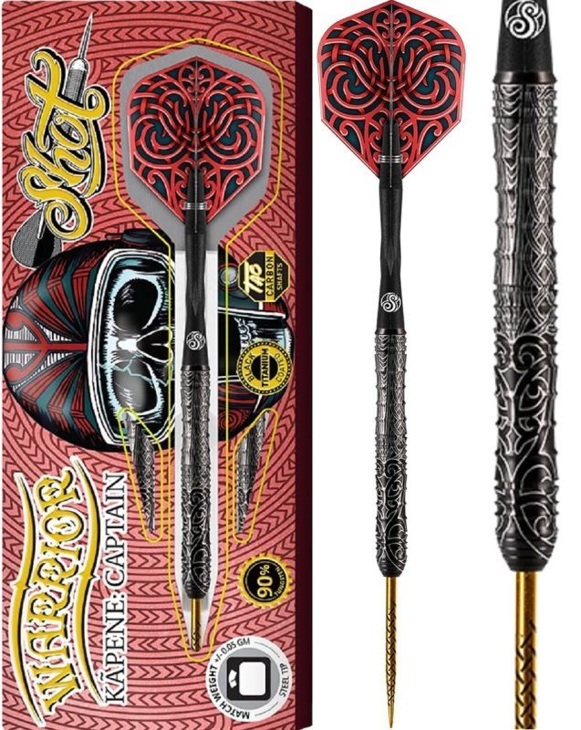Shot! Warrior Kapene Gold Ti Point 90% Tungsten Steeldart 22/23/24/25/26 Gramm Steeldarts