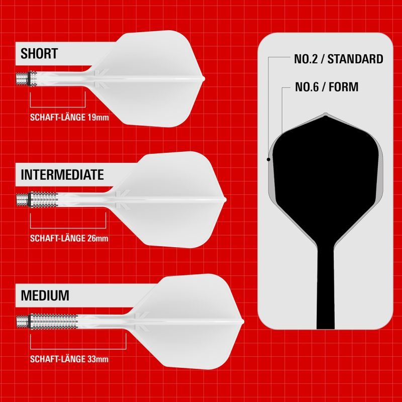 Target K-Shift Shaft/Flight System Shape No6 Shafts