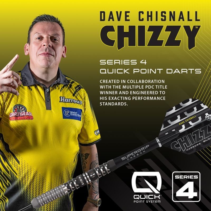 Harrows Dave Chizzy Chisnall G4 90% Quick Point Steeldarts 22/23/24/26 Gramm Steeldarts