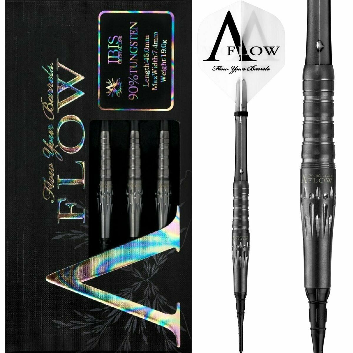 Dynasty Crystal Line A Flow Ibis Black Softdarts 19 Gramm Softdarts