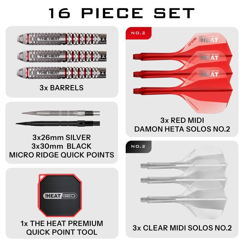Harrows Damon Heta GEO Quick Point 90% Steeldarts 22/23/24/25 Gram Steeldarts