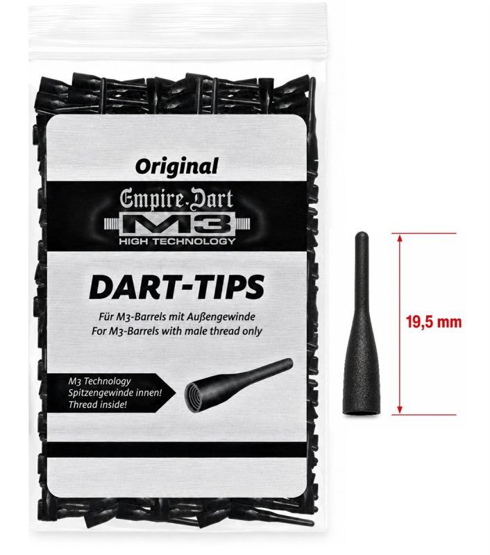 Dart M3 Dart-Spitzen schwarz (50 Stück) kurz Soft Dart Spitzen M3