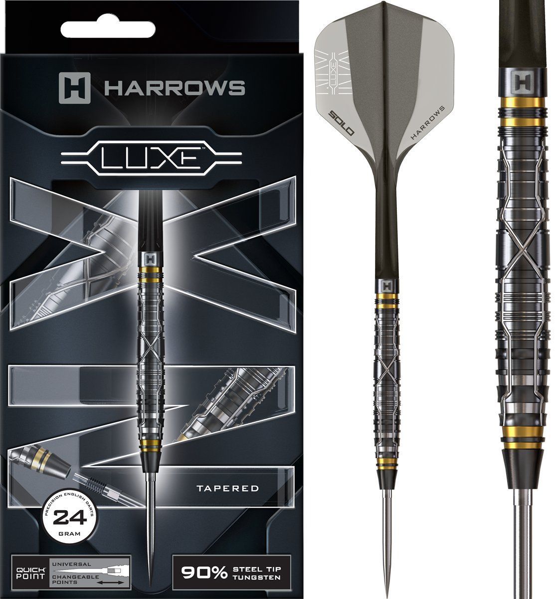 Harrows NX Luxe Quick Point 90% Steeldarts 22/23/24 Gram Steeldarts