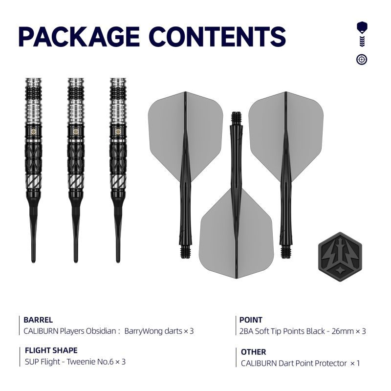 Caliburn Player Obsidian Barry Wong 90% Softdarts 21 Gramm Softdarts