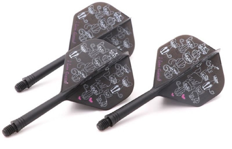 Cuesoul aletta per freccette/Asta Ak5 Catty Black Katzen Standard No2 Flights