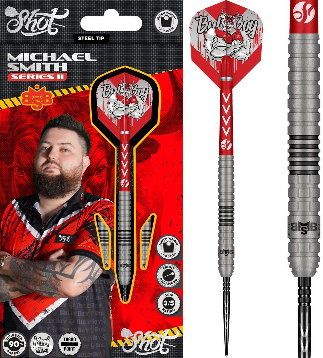 Shot! Michael Smith S2 TP 90% Steeldart 22/23/24/25 Gram Steeldarts