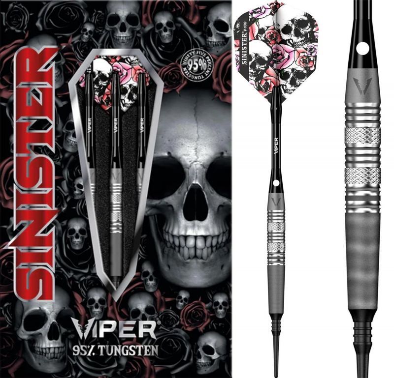 Viper Sinister Sandblasted S5 Twin-Knurl 95% Le mie freccette elettroniche Soft Tip 18/20 Grammi Softdarts