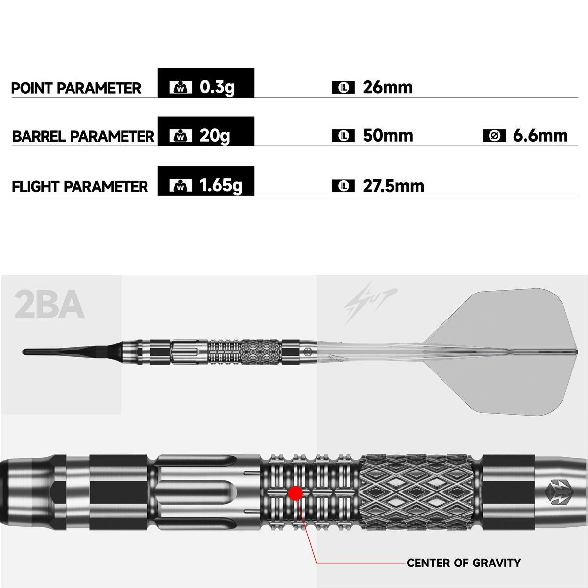 Caliburn Player XT 90% Softdarts 20 Gramm Softdarts