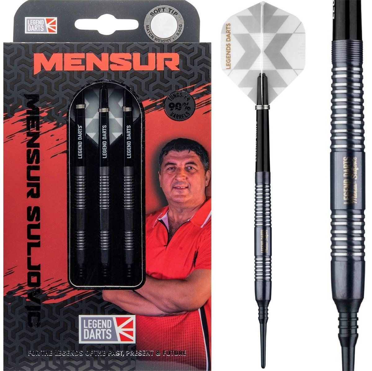 Legend Darts Mensur Suljovic Black 90% Softdarts 18 Gramm Softdarts