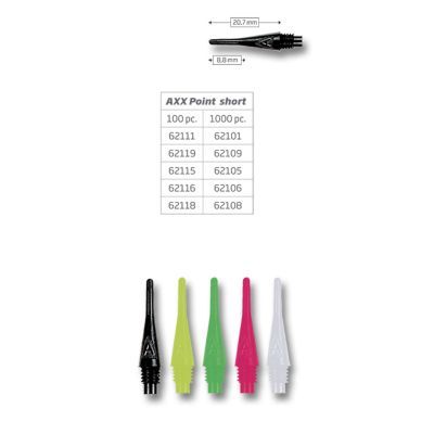 Bull's Axx Tips short 6mm 100 or 1000 Piece Soft Dart Spitzen