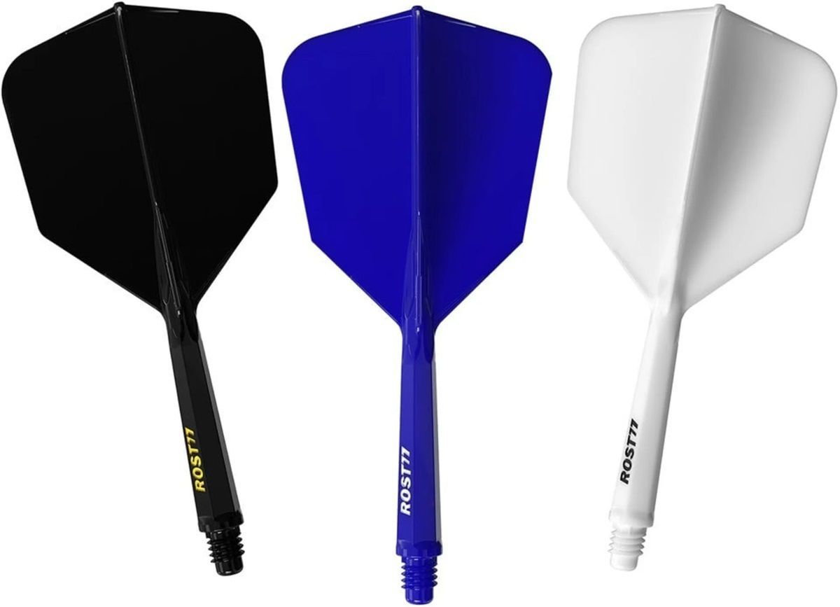 Cuesoul aletta per freccette/Asta ROST 77 Solid White/Black/Blue Big Wing Flights
